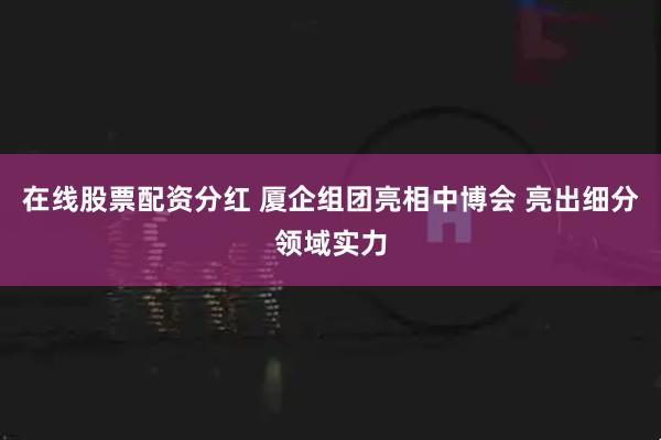 在线股票配资分红 厦企组团亮相中博会 亮出细分领域实力